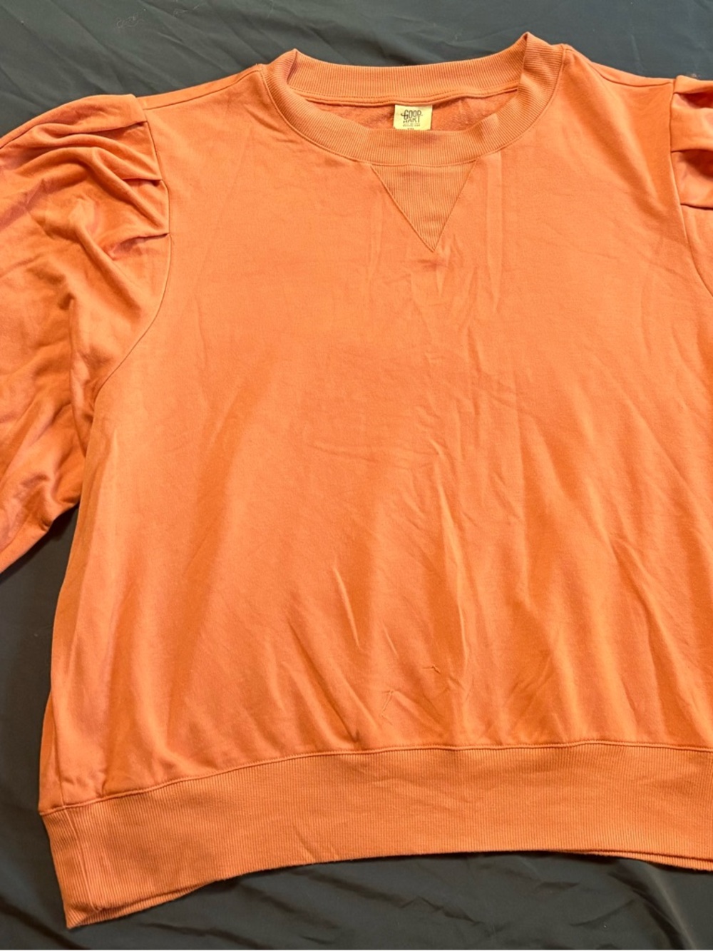 Coral Puff Sleeve Sweatshirt